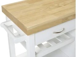 Desserte De Cuisine à Roulettes SKYLER - 1 Porte & 1 Tiroir - Hévéa -Electroménager Soldes desserte 298443