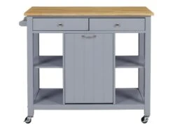 Desserte De Cuisine à Roulettes HALEY - 1 Porte & 2 Tiroirs - Hévéa -Electroménager Soldes desserte 302885