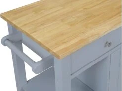 Desserte De Cuisine à Roulettes HALEY - 1 Porte & 2 Tiroirs - Hévéa -Electroménager Soldes desserte 302889