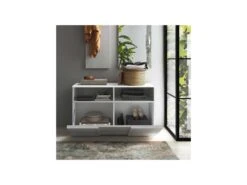 Meuble D'entrée Vestiaire Chêne Gris - TICATO -Electroménager Soldes dressing et vestiaire 11124577