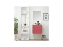 Meuble D'entrée Rouge + Miroir + Vestiaire - SCOPELLO