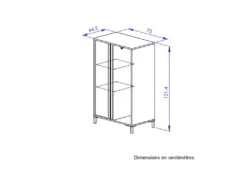 Vestiaire 1 Porte 1 Penderie Chêne Noir - FIP -Electroménager Soldes dressing et vestiaire 11124639