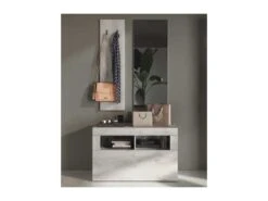 Meuble D'entrée Vestiaire Pin Blanc - MATERA