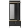 Meuble D'entrée Noir 2 Portes Et Un Miroir - Fabrication Française -Electroménager Soldes dressing et vestiaire 11433463