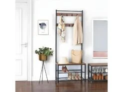 HASER - Porte-manteaux Style Industriel Couloir - 175x70x32 Cm - Assise - Meuble D'entrée 9 HASER - Porte-manteaux Style Industriel Couloir - 175x70x32 Cm - Assise - Meuble D'entrée -Electroménager Soldes dressing et vestiaire 12447323