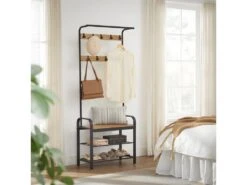 MOREN - Porte-manteaux Avec Banc Style Moderne Couloir - 72x33.7x183 Cm - Meuble D'entrée -Electroménager Soldes dressing et vestiaire 12447335