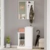 Vestiaire Avec Miroir Et Rangements - Blanc - BAVALO -Electroménager Soldes dressing et vestiaire 12498501