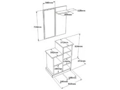 Vestiaire Avec Miroir Et Rangements - Blanc - BAVALO -Electroménager Soldes dressing et vestiaire 12498507