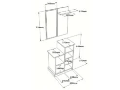 Vestiaire Avec Miroir Et Rangements - Anthracite Et Naturel - BAVALO -Electroménager Soldes dressing et vestiaire 12508581