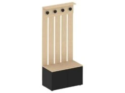 Vestiaire DOT - Chêne Clair Et Noir - SYMBIOSIS -Electroménager Soldes dressing et vestiaire 12513535