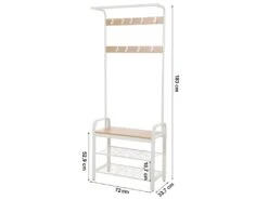 Porte-manteau Avec étagères à Chaussures Et Crochets Amovibles - H183 Cm -Electroménager Soldes dressing et vestiaire 12561787