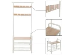 Porte-manteau Avec étagères à Chaussures Et Crochets Amovibles - H183 Cm -Electroménager Soldes dressing et vestiaire 12561791