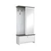 PORTOS | Meuble D'entrée Vestiaire | Style Scandinave | 189,5 X 95,5 X 39,5 Cm | Meuble à Chaussures | Miroir -Electroménager Soldes dressing et vestiaire 12684697