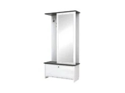 PORTOS | Meuble D'entrée Vestiaire | Style Scandinave | 189,5 X 95,5 X 39,5 Cm | Meuble à Chaussures | Miroir -Electroménager Soldes dressing et vestiaire 12684703