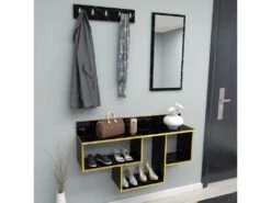 Meuble Bandeau En Marbre Doré Avec Panneaux De Particules 100% Mélaminés. 120x67,4x28 -Electroménager Soldes dressing et vestiaire 13049865