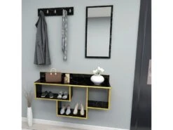 Meuble Bandeau En Marbre Doré Avec Panneaux De Particules 100% Mélaminés. 120x67,4x28 -Electroménager Soldes dressing et vestiaire 13049869