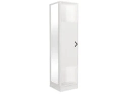 Vestiaire Pivotant Avec Rangements Et 1 Miroir - Blanc - ARALDI -Electroménager Soldes dressing et vestiaire 13080985