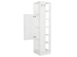 Vestiaire Pivotant Avec Rangements Et 1 Miroir - Blanc - ARALDI -Electroménager Soldes dressing et vestiaire 13080987