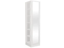Vestiaire Pivotant Avec Rangements Et 1 Miroir - Blanc - ARALDI -Electroménager Soldes dressing et vestiaire 13080991