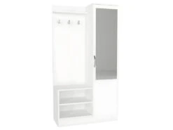Vestiaire Avec 1 Porte, 2 Niches Et 1 Miroir - Blanc - WINONA -Electroménager Soldes dressing et vestiaire 14105389