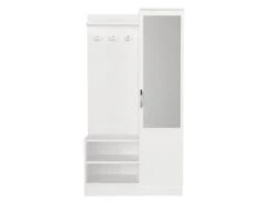 Vestiaire Avec 1 Porte, 2 Niches Et 1 Miroir - Blanc - WINONA -Electroménager Soldes dressing et vestiaire 14105401