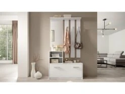 Vestiaire D’entrée / Meuble D’entrée - Blanc Mat, 85 Cm - YESFIR