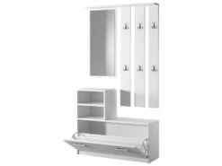 Vestiaire D’entrée / Meuble D’entrée - Blanc Mat, 85 Cm - YESFIR -Electroménager Soldes dressing et vestiaire 14111439