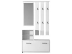 Vestiaire D’entrée / Meuble D’entrée - Blanc Mat, 85 Cm - YESFIR -Electroménager Soldes dressing et vestiaire 14111441