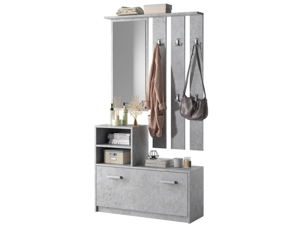 Vestiaire D’entrée / Meuble D’entrée - Béton, 85 Cm - YESFIR 8 Vestiaire D’entrée / Meuble D’entrée - Béton, 85 Cm - YESFIR – Image 6