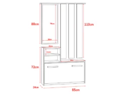 Vestiaire D’entrée / Meuble D’entrée - Chêne Sonoma, 85 Cm - YESFIR -Electroménager Soldes dressing et vestiaire 14111477