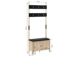 Vestiaire D'entrée JAPENDI Effet Chêne Et Gris Anthracite H185cm -Electroménager Soldes dressing et vestiaire 14404779