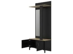 Meuble Vestiaire Noir Avec Miroir - LYON -Electroménager Soldes dressing et vestiaire 17628367