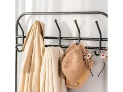 Vestiaire D'entrée Style Industriel Avec Plateaux En Bois Noir -Electroménager Soldes dressing et vestiaire 19818643