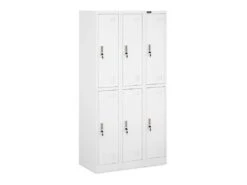 Armoire Vestiaire 6 Compartiments 187 Cm Gris Revêtement époxy 14_0005989