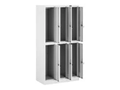 Armoire Vestiaire 6 Compartiments 187 Cm Gris Revêtement époxy 14_0005989 -Electroménager Soldes dressing et vestiaire 19903849