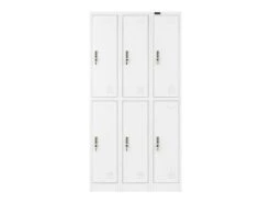 Armoire Vestiaire 6 Compartiments 187 Cm Gris Revêtement époxy 14_0005989 -Electroménager Soldes dressing et vestiaire 19903851
