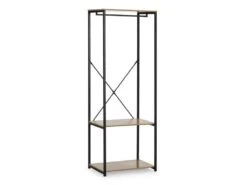 Portemanteau Julia 2 étagères 1 Barre, Couleur Chêne/noir