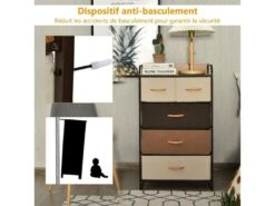 Commode Polyvalente Tour De Rangement Cadre En Acier Et Plateau En Bois Pour Couloir -Electroménager Soldes dressing et vestiaire 20920751