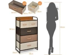 Commode Polyvalente Tour De Rangement Cadre En Acier Et Plateau En Bois Pour Couloir -Electroménager Soldes dressing et vestiaire 20920753