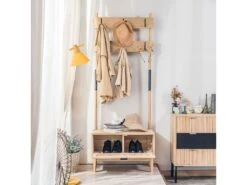 Vestiaire D'entrée En Bois Massif -Electroménager Soldes dressing et vestiaire 21013311
