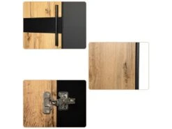 Vestiaire D'entrée Avec Miroir + Armoire + Banc à Chaussures - Style Campagnard - Naturel Foncé -Electroménager Soldes dressing et vestiaire 21223955