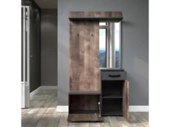 Ensemble De 4 Meubles D'entrée - Mélaminé - Naturel-Gris - 104 - 190 - 32 Cm -Electroménager Soldes dressing et vestiaire 22678831