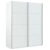 Vestiaire Ponce, Armoire De Chambre à 2 Portes Coulissantes, Armoire Avec Tringle à Vêtements Et 2 étagères, 150x60h200 Cm, Blanc -Electroménager Soldes dressing et vestiaire 22788995