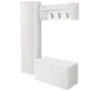 Meuble D'entrée Djohnse, Entrée Moderne Avec Portemanteau, Meuble Avec étagère à Chaussures, Armoire Avec Miroir, Cm 50x32h182, Blanc -Electroménager Soldes dressing et vestiaire 22860553