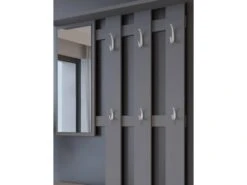 Meuble D'entrée Dbiagin, Hall D'entrée Moderne Avec Miroir, Armoire Avec étagère à Chaussures, Armoire Multifonction, 100x25h180 Cm, Blanc Et Anthracite -Electroménager Soldes dressing et vestiaire 22860611