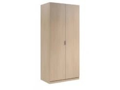 Vestiaire Dleon, Armoire De Chambre Avec 2 Portes Battantes, Meuble De Chambre Avec 1 étagère Et Tringle à Vêtements, 82x52h180 Cm, Chêne