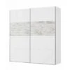 Vestiaire Dcioff, Armoire De Chambre à 2 Portes Coulissantes, Armoire Avec Barre à Vêtements Et 3 étagères, 180X60h200 Cm, Blanc Avec Détail -Electroménager Soldes dressing et vestiaire 22874433