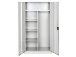 Vestiaire Métallique 5 Niveaux 90 Cm Avec Penderie Intégrée Gris 08_0000439