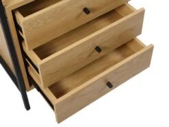 Vestiaire TAPORA - 3 Tiroirs, 1 étagère Et 1 Penderie - Coloris : Chêne Et Noir -Electroménager Soldes dressing 451641