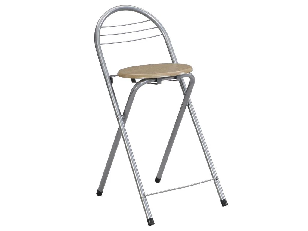 Ensemble "Mange Debout" : Meuble De Bar + 2 Tabourets De Bar En MDF Et Métal - Naturel Et Chromé - DEAMA 12 Ensemble "Mange Debout" : Meuble De Bar + 2 Tabourets De Bar En MDF Et Métal - Naturel Et Chromé - DEAMA – Image 10